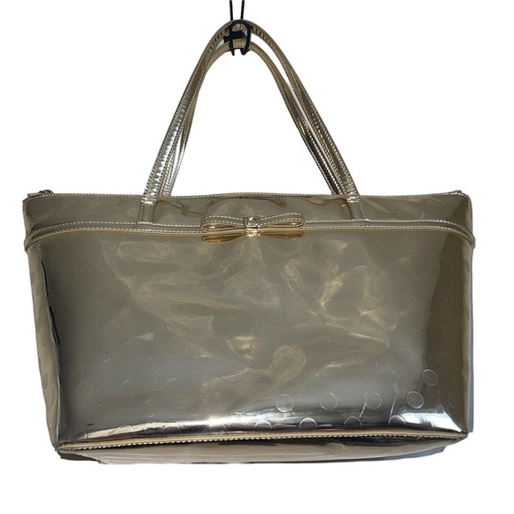 Kate Spade Camellia Street Sophie Polka Dot Embossed Gold Tote Bag Purse Handbag - Picture 2 of 8